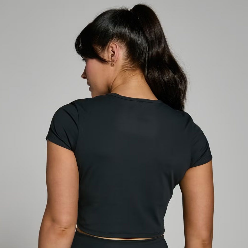 Short Sleeve Crop Top – Black